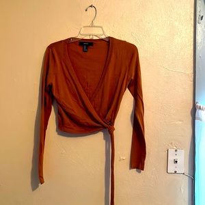 Forever 21 Rust orange long sleeve crop top